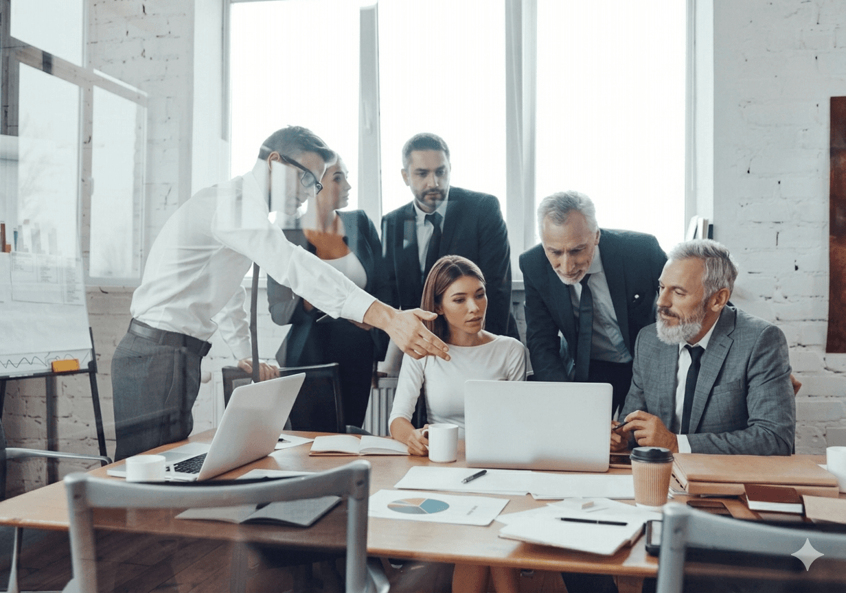 Our team collaborating on innovative digital solutions