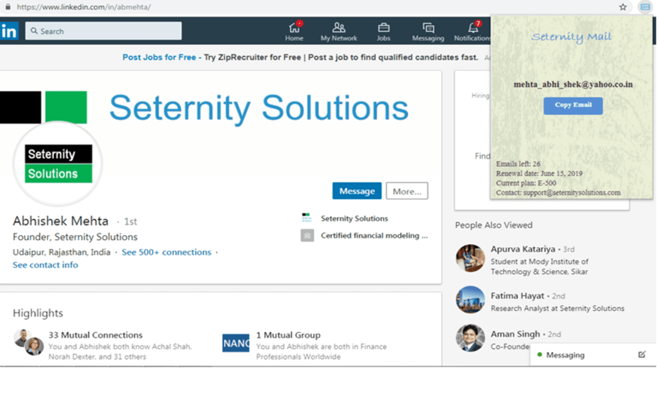 Open a LinkedIn Profile